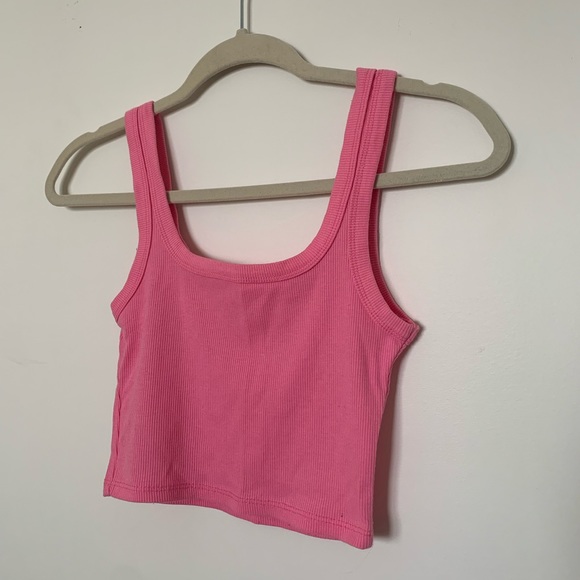TWO FOR ONE BUNDLE - Pink and Green identical cropped tank tops. - Picture 3 of 10